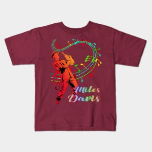 A Man With Saxophone-Miles Davis Kids T-Shirt